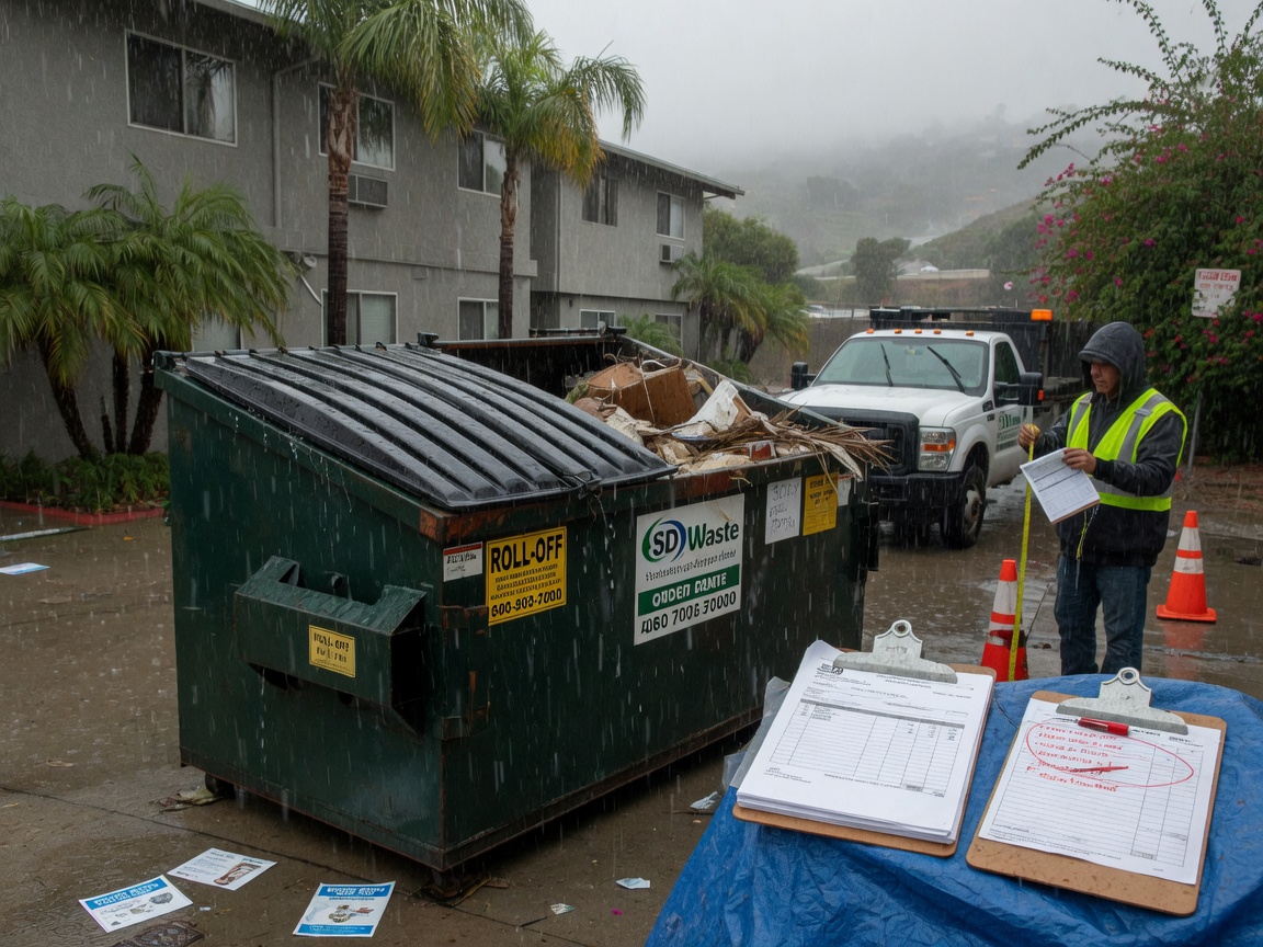 Dumpster Rental Cost Factors During San Diego's Rainy Months