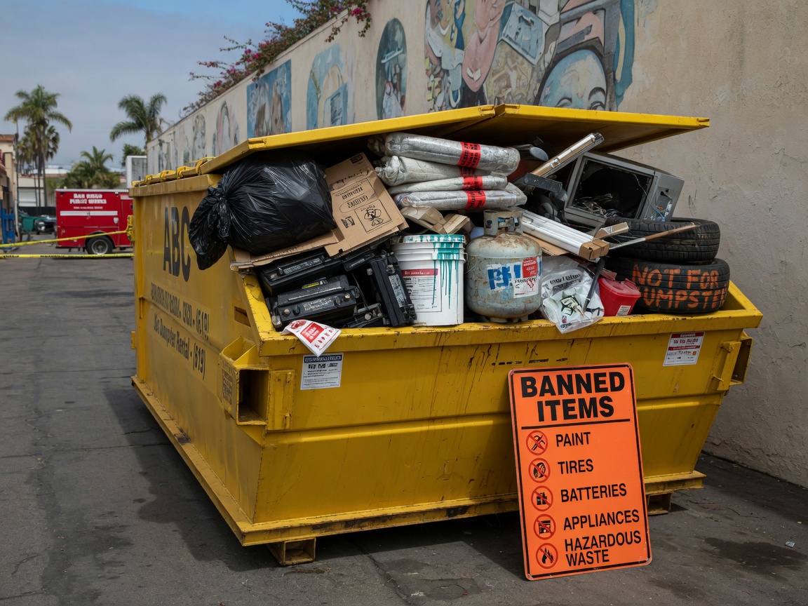 What Items Are Banned From Dumpster Rentals In San Diego